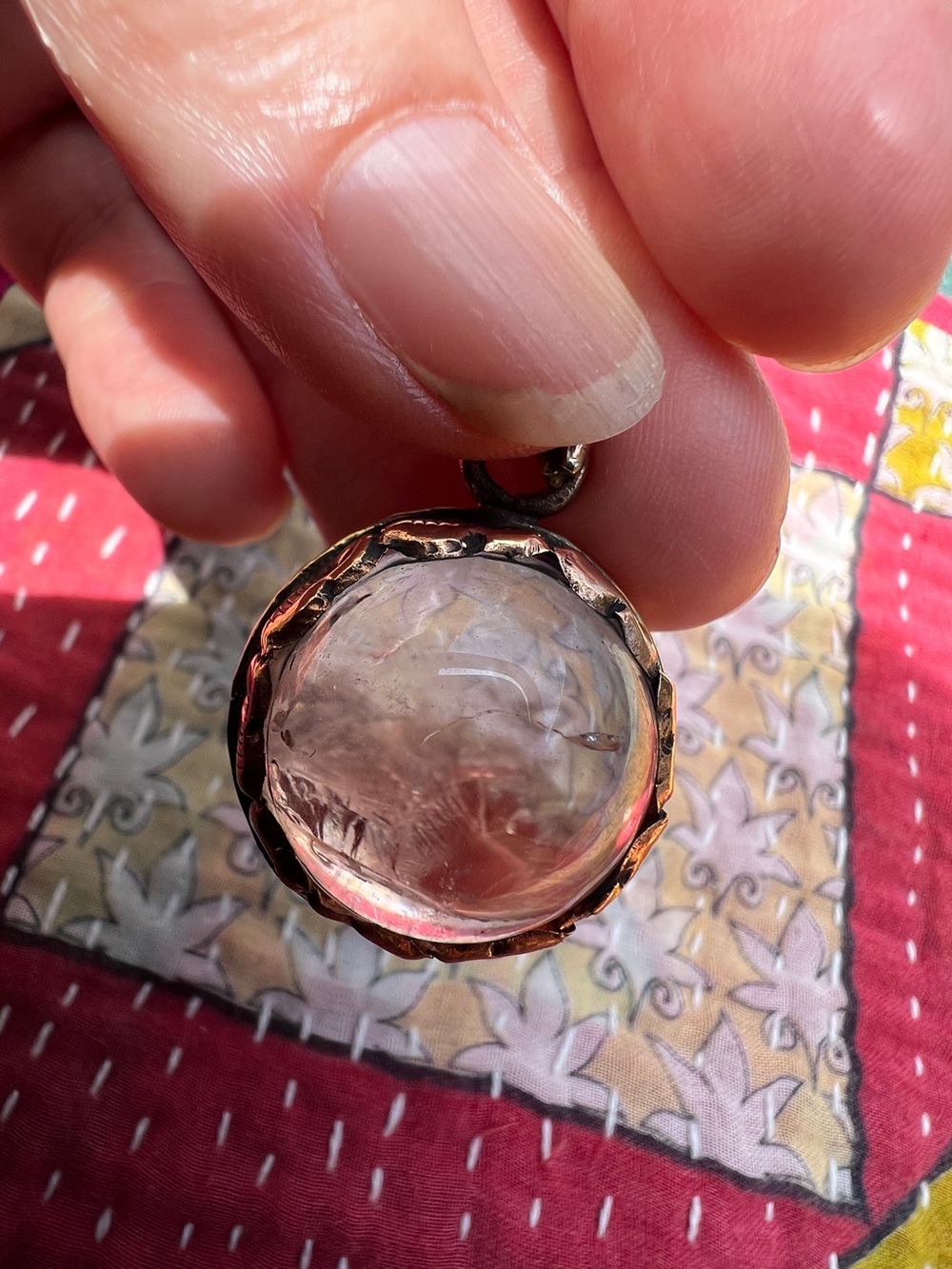 Tibetan Silver Clear Quartz Crystal Glass Pendant Necklace - Women's Jewelry